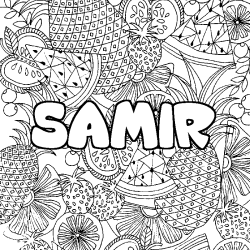 SAMIR - Fruits mandala background coloring