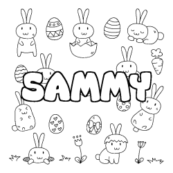 Coloring page first name SAMMY - Easter background