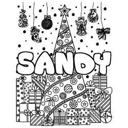 SANDY - Christmas tree and presents background coloring