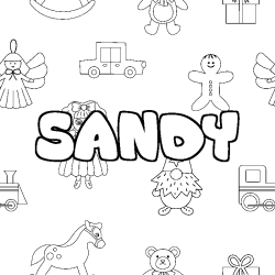 SANDY - Toys background coloring