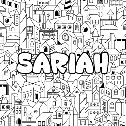 Coloring page first name SARIAH - City background