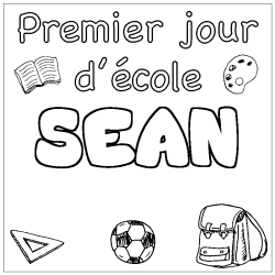 Coloring page first name SEAN - School First day background