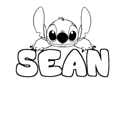 Coloring page first name SEAN - Stitch background