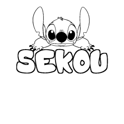 Coloring page first name SEKOU - Stitch background