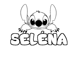 Coloring page first name SÉLÉNA - Stitch background