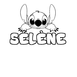 Coloring page first name SÉLÈNE - Stitch background