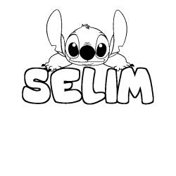 Coloring page first name SELIM - Stitch background