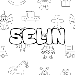 Coloring page first name SELIN - Toys background