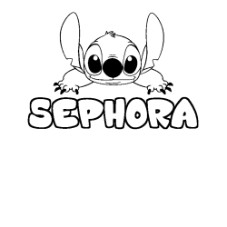Coloring page first name SEPHORA - Stitch background