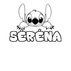 Coloring page first name SÉRÉNA - Stitch background