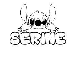 Coloring page first name SERINE - Stitch background