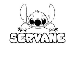 Coloring page first name SERVANE - Stitch background