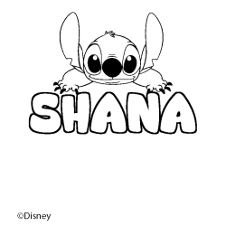 Coloring page first name SHANA - Stitch background