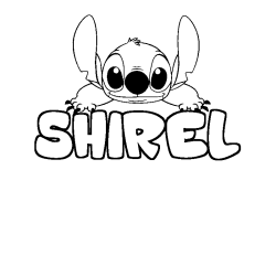 Coloring page first name SHIREL - Stitch background