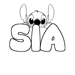 Coloring page first name SIA - Stitch background
