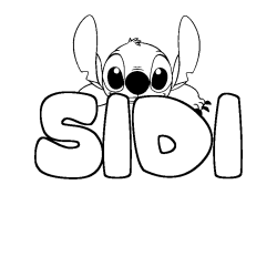 Coloring page first name SIDI - Stitch background