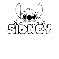 Coloring page first name SIDNEY - Stitch background