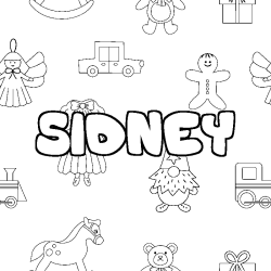 SIDNEY - Toys background coloring