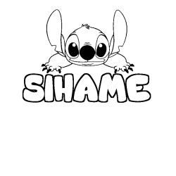 Coloring page first name SIHAME - Stitch background