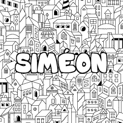 SIM&Eacute;ON - City background coloring
