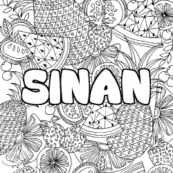 SINAN - Fruits mandala background coloring