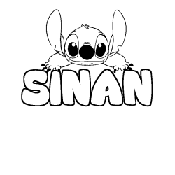Coloring page first name SINAN - Stitch background