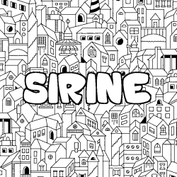 Coloring page first name SIRINE - City background