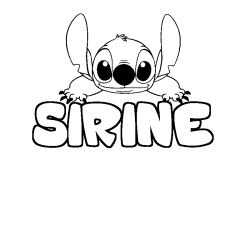 Coloring page first name SIRINE - Stitch background