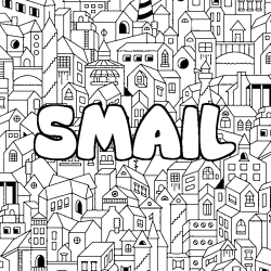 Coloring page first name SMAIL - City background