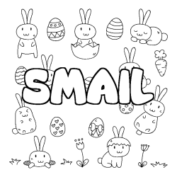 Coloring page first name SMAIL - Easter background