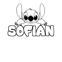 Coloring page first name SOFIAN - Stitch background