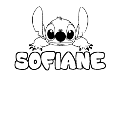 Coloring page first name SOFIANE - Stitch background