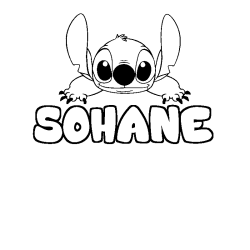 Coloring page first name SOHANE - Stitch background