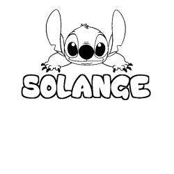 Coloring page first name SOLANGE - Stitch background