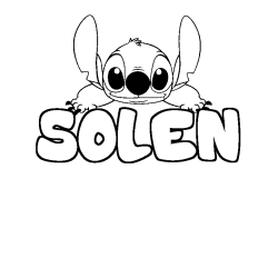 Coloring page first name SOLEN - Stitch background
