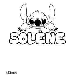 Coloring page first name SOLÈNE - Stitch background