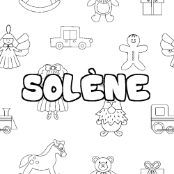 Coloring page first name SOLÈNE - Toys background