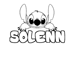 Coloring page first name SOLENN - Stitch background