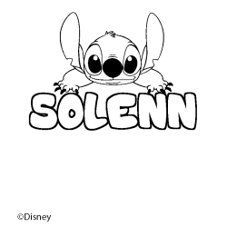 Coloring page first name SOLENN - Stitch background