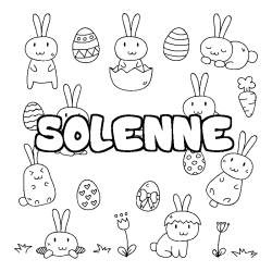 Coloring page first name SOLENNE - Easter background