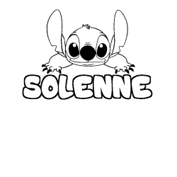 Coloring page first name SOLENNE - Stitch background