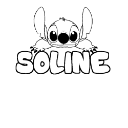 Coloring page first name SOLINE - Stitch background