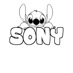 Coloring page first name SONY - Stitch background