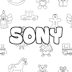 Coloring page first name SONY - Toys background