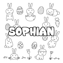 Coloring page first name SOPHIAN - Easter background