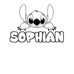 Coloring page first name SOPHIAN - Stitch background