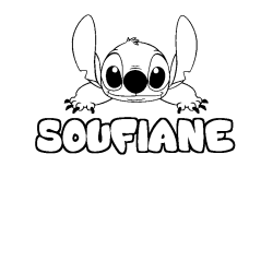 Coloring page first name SOUFIANE - Stitch background