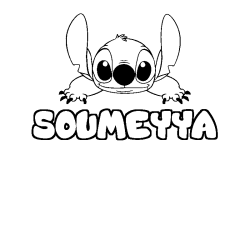 Coloring page first name SOUMEYYA - Stitch background