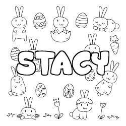 Coloring page first name STACY - Easter background