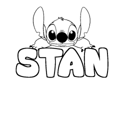 Coloring page first name STAN - Stitch background